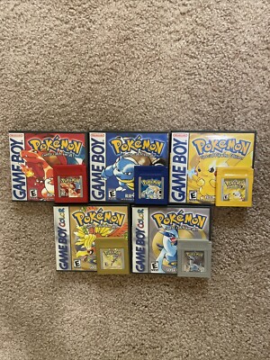 Authentic Pokemon Gameboy lot with Special Cases
