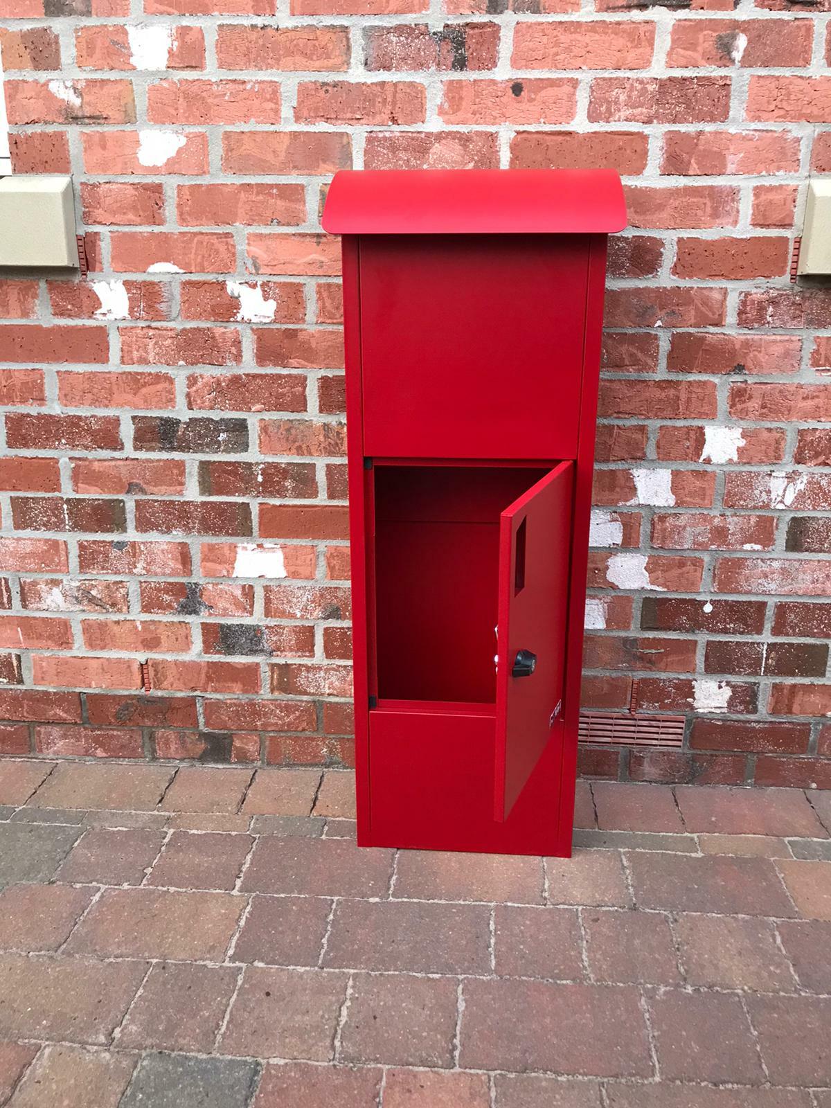 METZ Large Red Letter Box Post Box Mail Letterbox Top Drop tall PARCEL