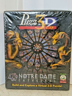 Puzz3D CD - Notre Dame Cathedral with Interactive CD Rom Game - Wrebbit - New