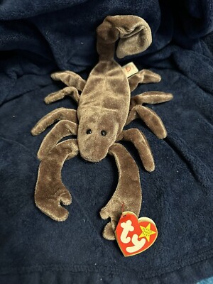 Vintage Retired 1998 New TY Beanie Baby STINGER the Scorpion (8 inch) MWMT