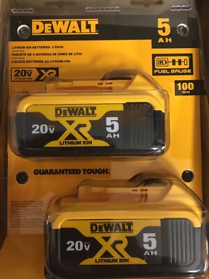 2 PCS Genuine Authentic OEM DeWalt DCB205 20V MAX XR 5AH Battery - New