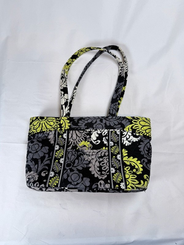 Vera Bradley Mandy Tote Shoulder Bag in Baroque Retired Black Gray Yellow