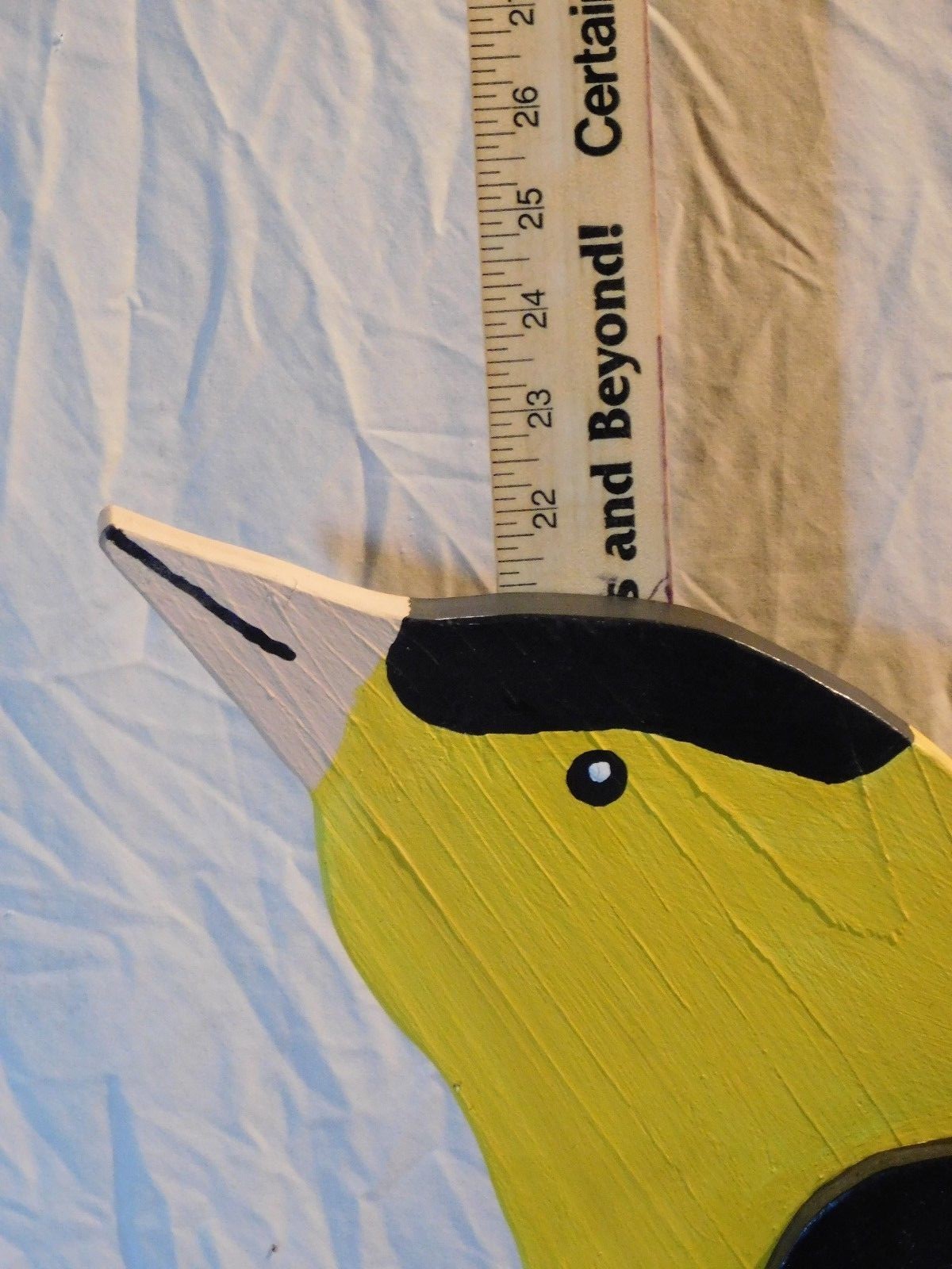 Vintage Wood Garden Yellow/Black Bird Primitives Painted Yard Lawn Folk Art