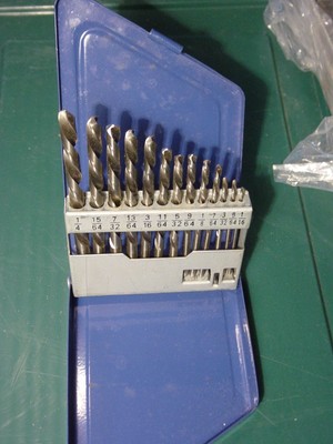 13pc Drill Master Left Hand Steel Bit Tool Set Lot In Case Toolbox Handyman