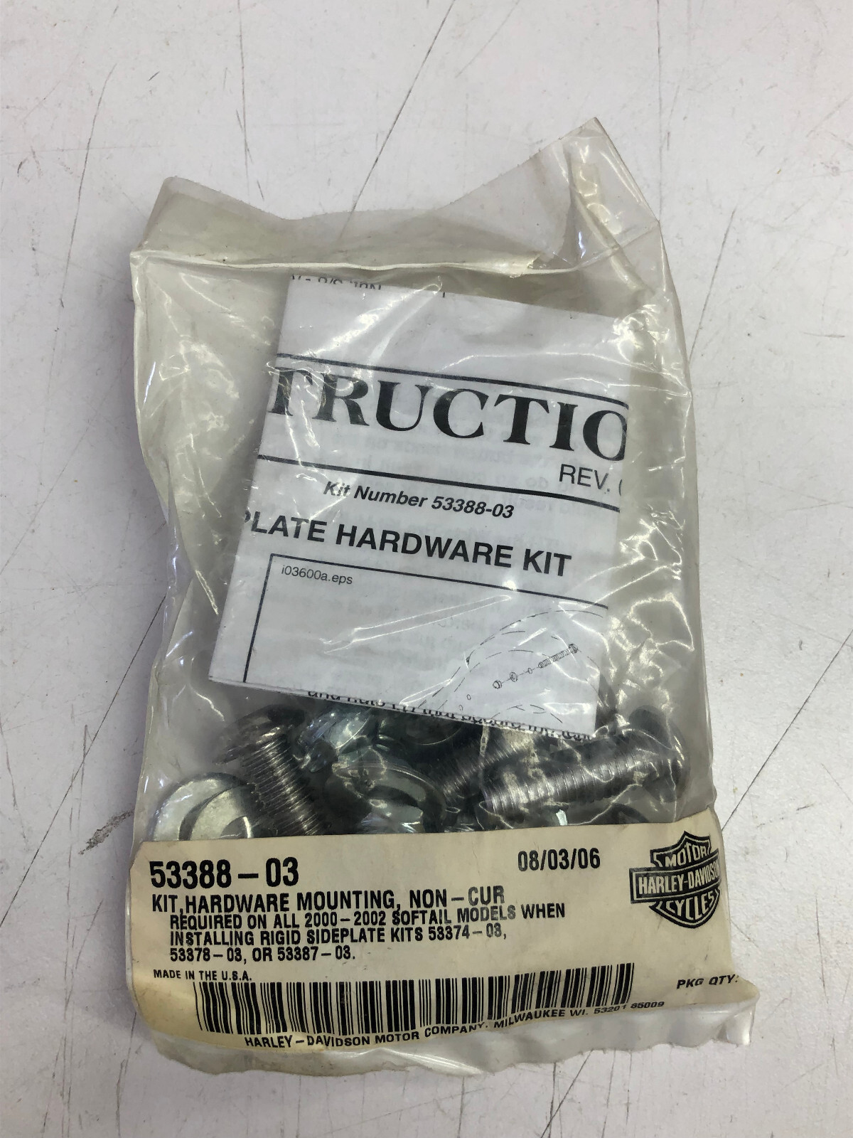 Kit Sideplate Rigid P/N 53378-03A