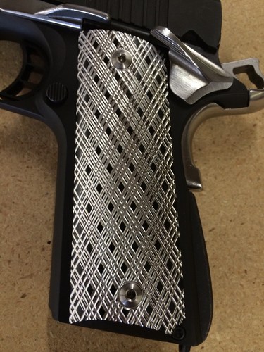 Aluminum 1911 6061 Diamond Texture Anodized Texture Grips Colt Kimber