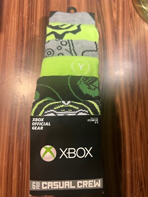 XBOX 360 Video Game Minecraft Call Of Duty Men s 6 Pair Crew Socks Size 8-12 NEW
