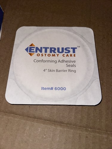 ENTRUST 6000 Ostomy Care Conforming Adhesive Seals 4"  Exp 10/24 ,  19 Seals