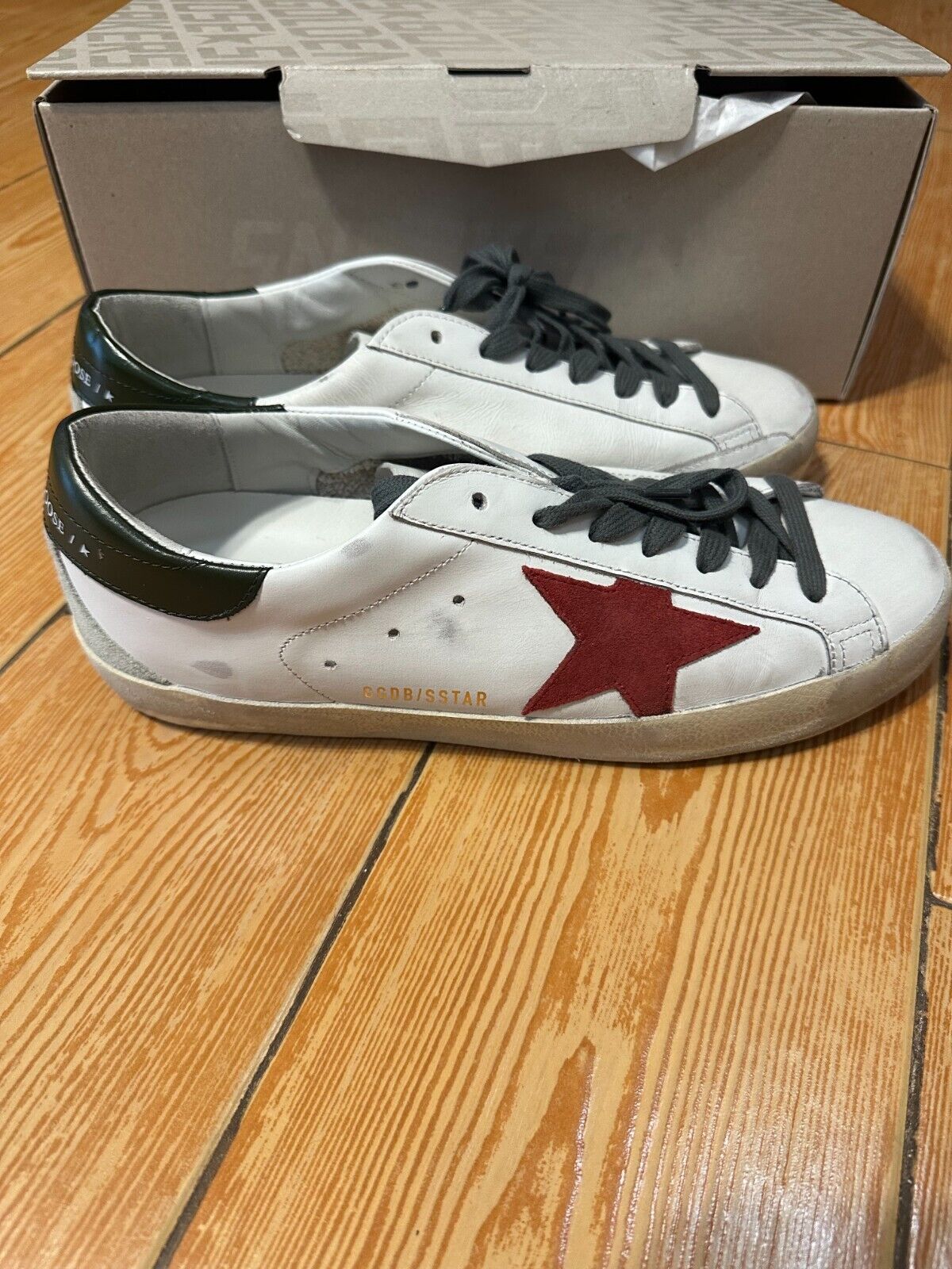 Golden Goose Super-Star size 8 new in box red suede star and Golden Goose Super-Star size 8 new in box red suede star and