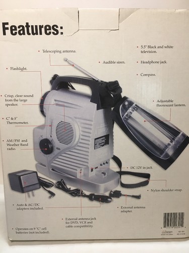 **USED** Multi-Function TV & AM/FM/WB Radio Lantern Siren Compass & Thermometer