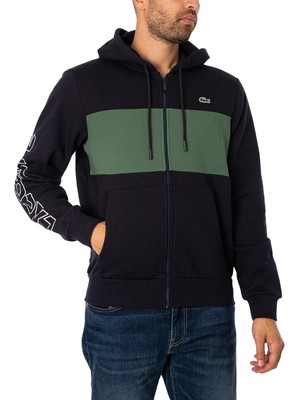 

Мужская толстовка на молнии Lacoste со вставками, синяя, Синий