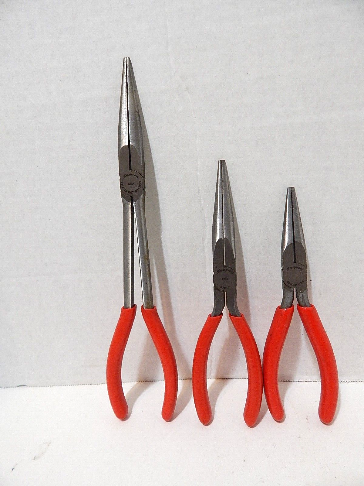 SNAP-ON 3 PC NEEDLE NOSE PLIER SET RED SOFT GRIP | eBay