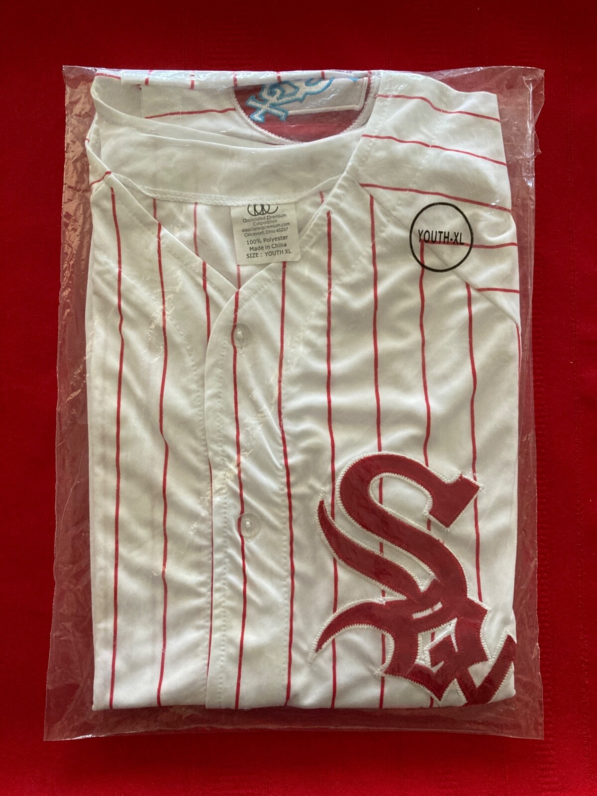 1971-1975 MLB White Sox replica red pinstripe jersey / SIP