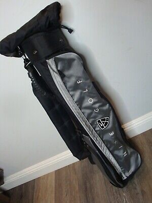 Nike Golf Black & Grey Sunday Bag 2-way w/Rain hood 3 Pockets Padded Strap