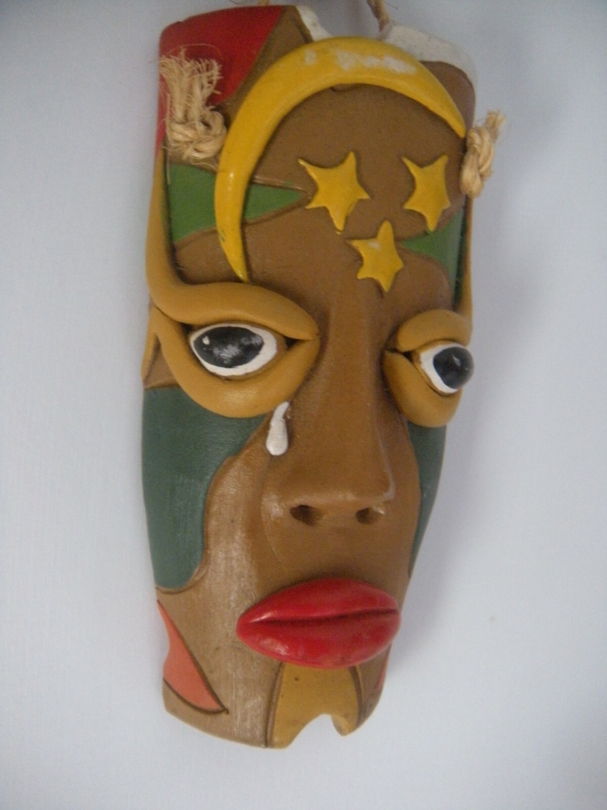 AUTHENTIC BRAZILIAN CLAY MASK MOACIR MESTRE VITALINO ALTO DO MOURA FOLK ART