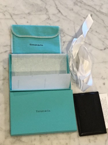 ！！美品！！Tiffany & Co. 黒 レザー 名刺入れ TIFFANY ティファニー ジップ カードケース ブラックレザー