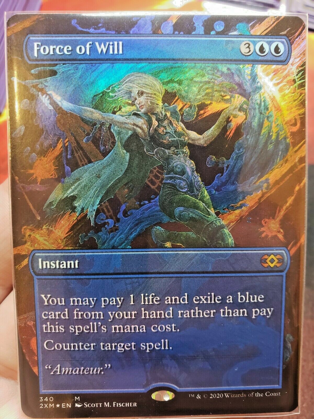 mtg  意志の力　Force of Will  拡張foil 英語1枚 意志の力 foil 拡張アート 英語版 Force of will (Used