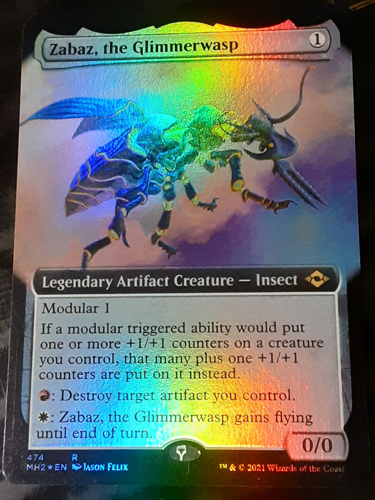 Zabaz the Glimmerwasp Extended Art FOIL , Modern H 2 , NM