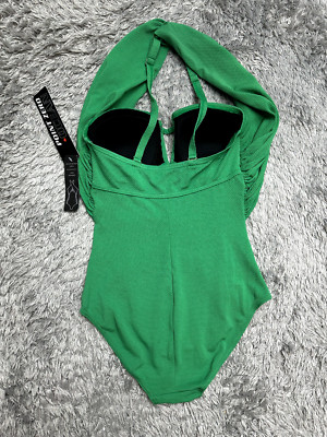 Point Zero Ocean Bayshells 2-Way One Piece Crossover Swimsuit In Green  $70