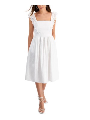 KENSIE DRESSES Женское платье миди с развевающимися рукавами и белой подкладкой, расклешенное платье 16