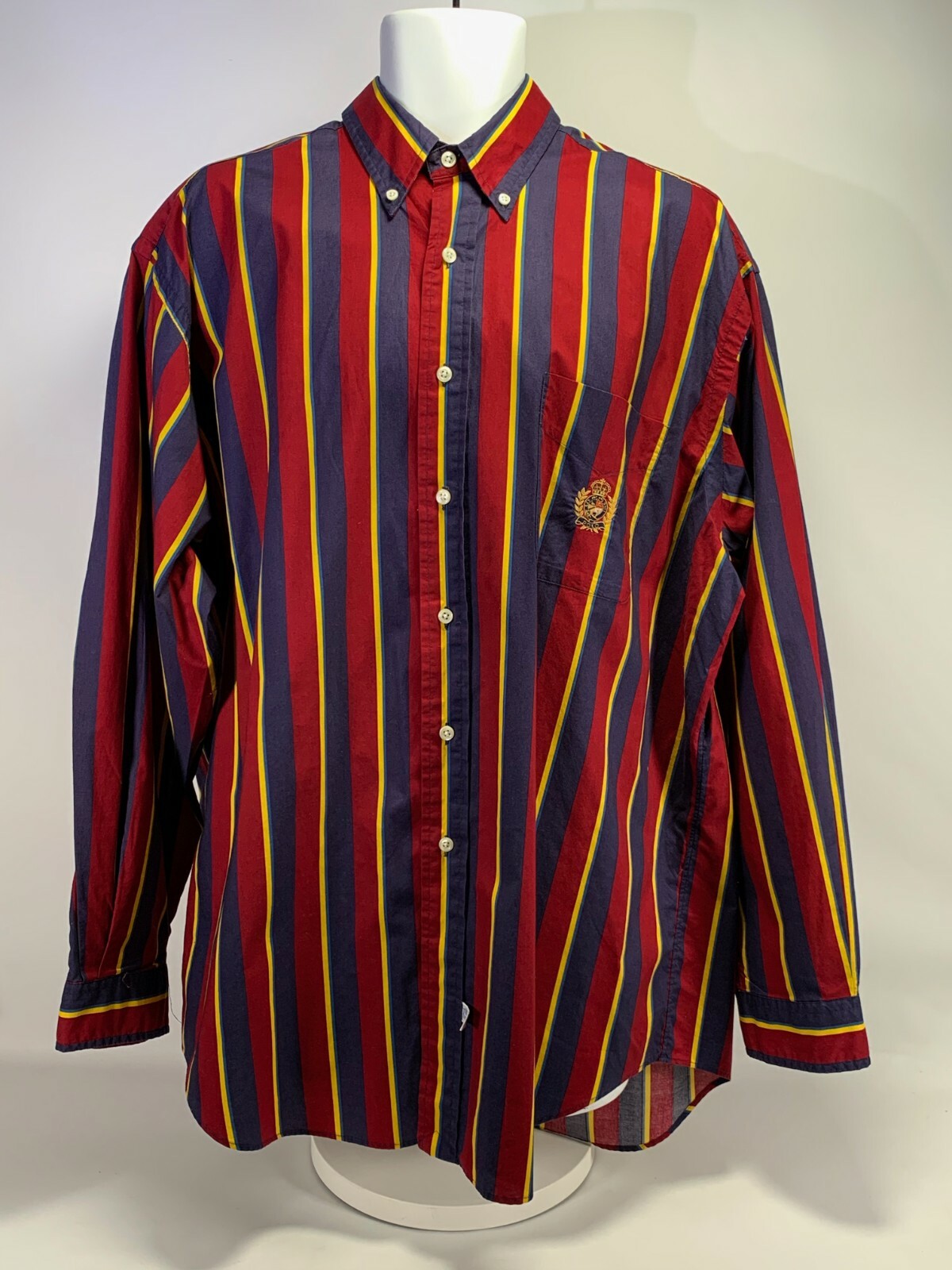 Polo RALPH LAUREN Mens Sz XL Custom Fit Striped L/S Button