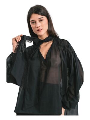 Pre-owned Pink Memories Woman Camicia Manica Lunga Nero 17283