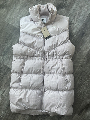 Nike Sportswear Windpuffer Therma-FIT Loose Long Puffer Down Vest Pink Women M