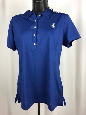 EP Pro Ladies S/S Active Golf Polo *Bird of Prey* Logo - Blue - Med - Great Buy!