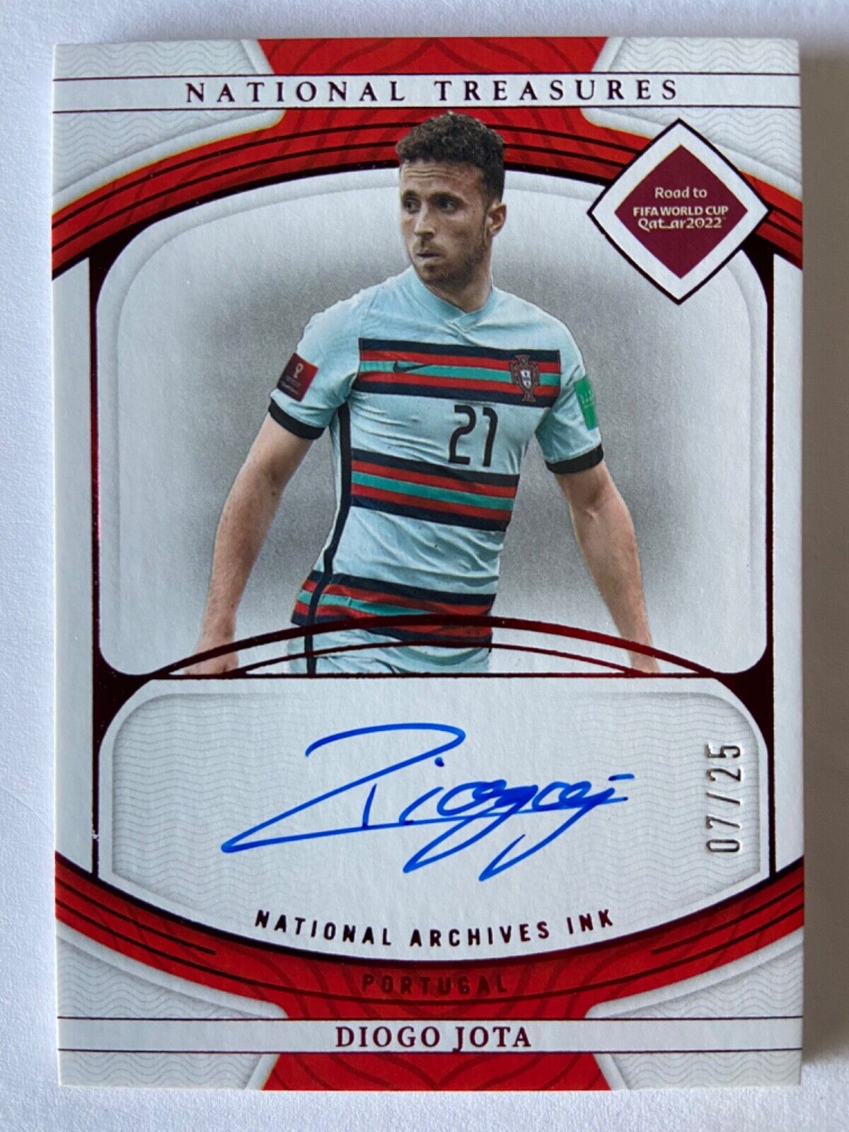 2022 National Treasures Diogo Jota On Card Autograph SSP #07 2022 National Treasures Diogo Jota On Card Autograph SSP #07