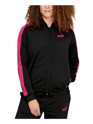 

PUMA Женская черная спортивная куртка с карманами и карманами в рубчик с логотипом Plus, Черный, 670410-51