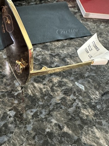 Pre-owned Cartier Sunglasses Glasses. Gold Frame Panther De . Nwt. Retail $1245 In Multicolor