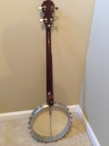 Vintage Jos B Rogers Jr 5 String Banjo Mother of Pearl Inlay Calfskin Head