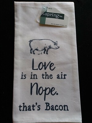 Kitchen Towel Cotton Flour Sack Pig Love In Air  Nope Thats Bacon Kitchen Towel 