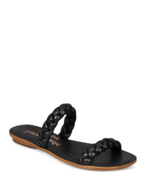 

KATE SPADE NEW YORK Женские черные кожаные шлепанцы без шнуровки Майами, Черный, K8290