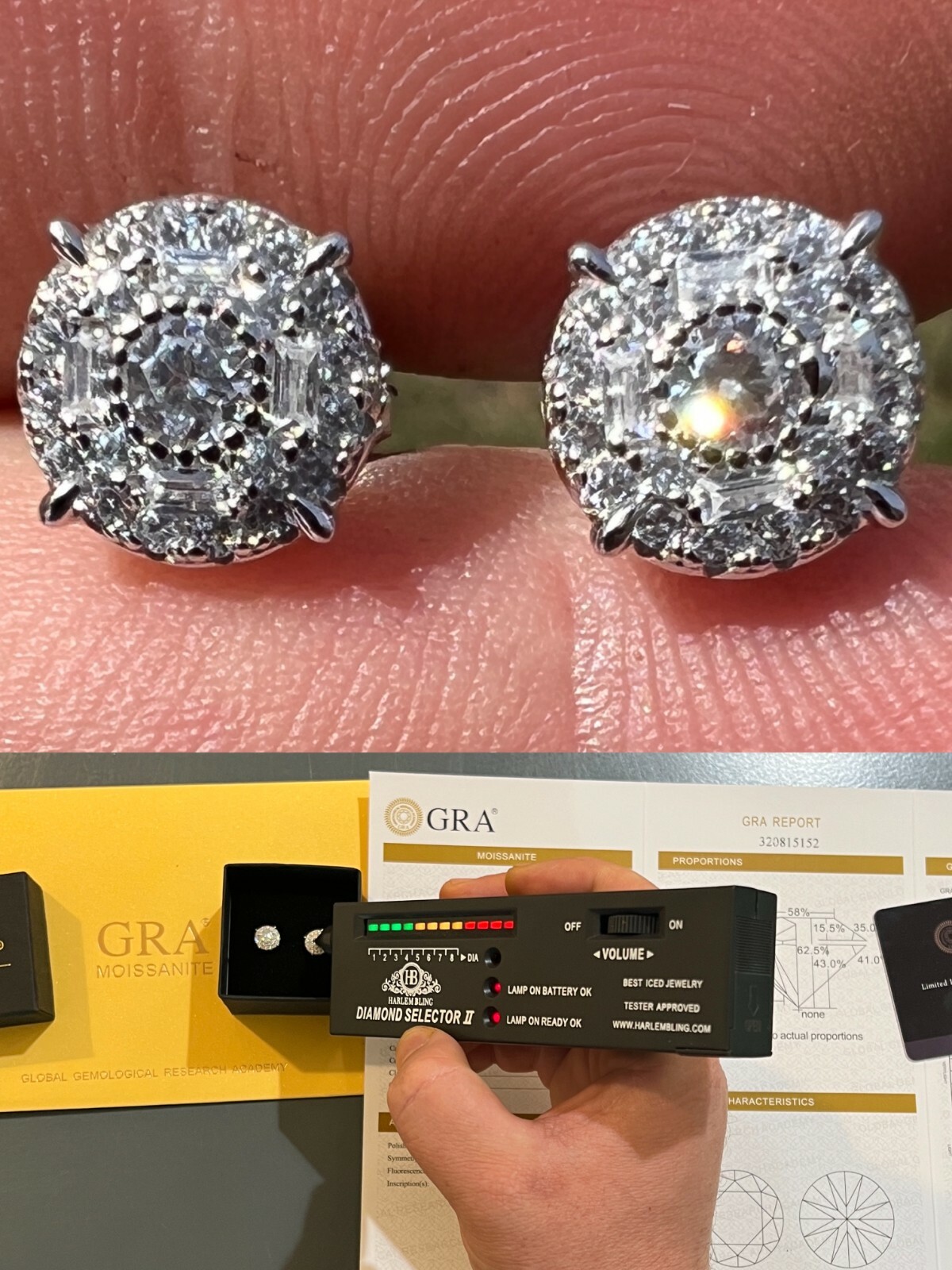 【HYERES LOR】25SS★ Silver (W) Moissanite 1Touch Earrings Lotte Duty Free