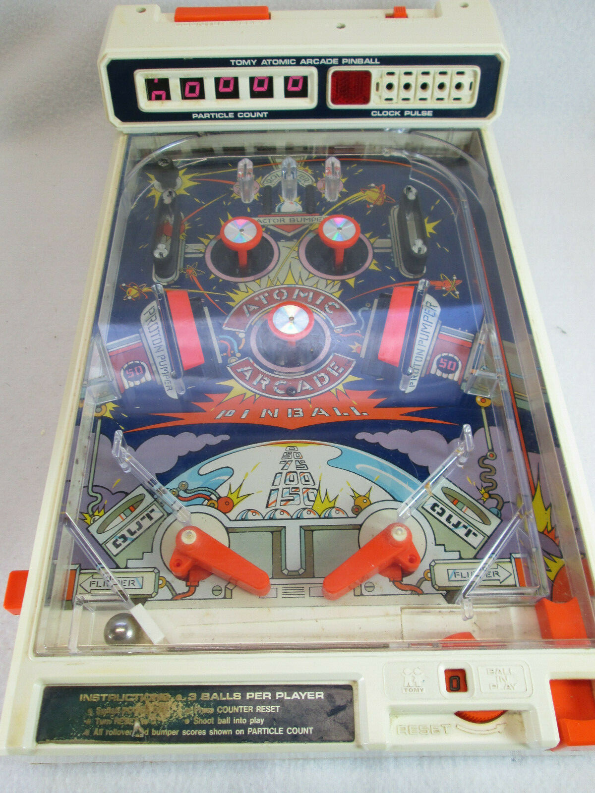 Vintage 1979 Tomy Atomic Arcade battery operated pinball game (works)