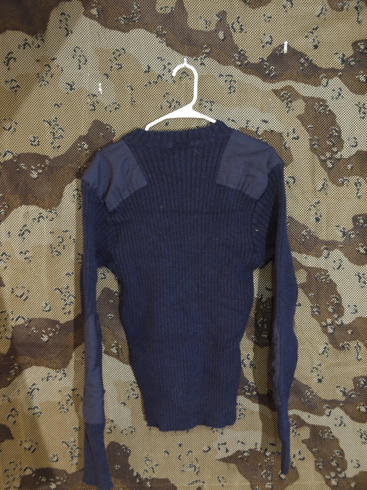 British Army Combat Commando Sweater, Navy Blue, Wooly Pully, Size Large