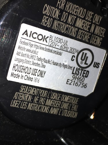 Aicok Personal Blender Smoothie Blender 300W Base/Motor Replacement Part Only
