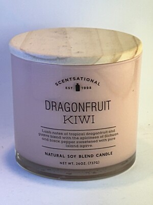 Scentsational Candle Dragonfruit Kiwi 26oz Large Big Natural Soy Blend NEW
