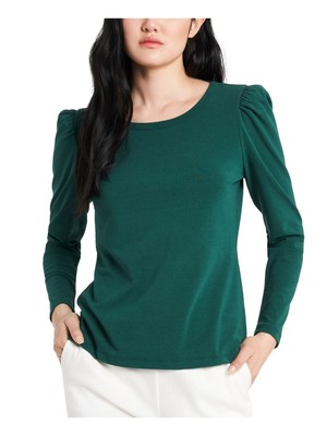 

RILEY-RAE Женские зеленые плиссированные подплечники с рукавами-пуфами и круглым вырезом, Зеленый