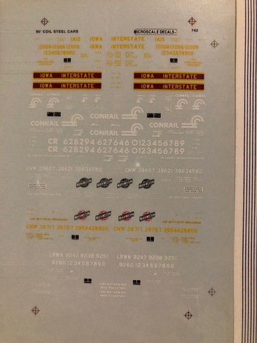 Micrscale Decal N 60-742 50’ Coil Steel Cars-Iowa Interstate,Conrail,C&NW,LR & W