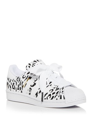 

Женские кроссовки ADIDAS белого цвета с леопардовым принтом Superstar Toe Platform Athletic Sneakers, Белый, FV3451