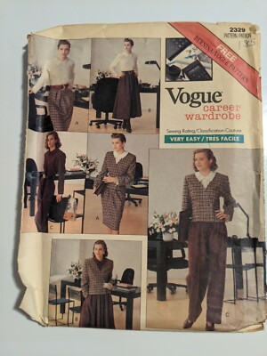Vogue 2329 Vintage Pattern Women 12 14 16 FF Jacket Blouse Skirt Pant Uncut A
