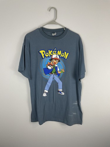 Vintage 90's Pokemon Ash Ketchum Get the Power 2 Sided Men's