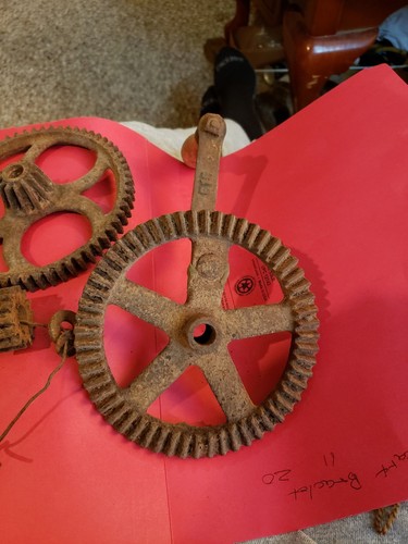 Antique Butter Churn Cast Iron Gears  Anx Handle