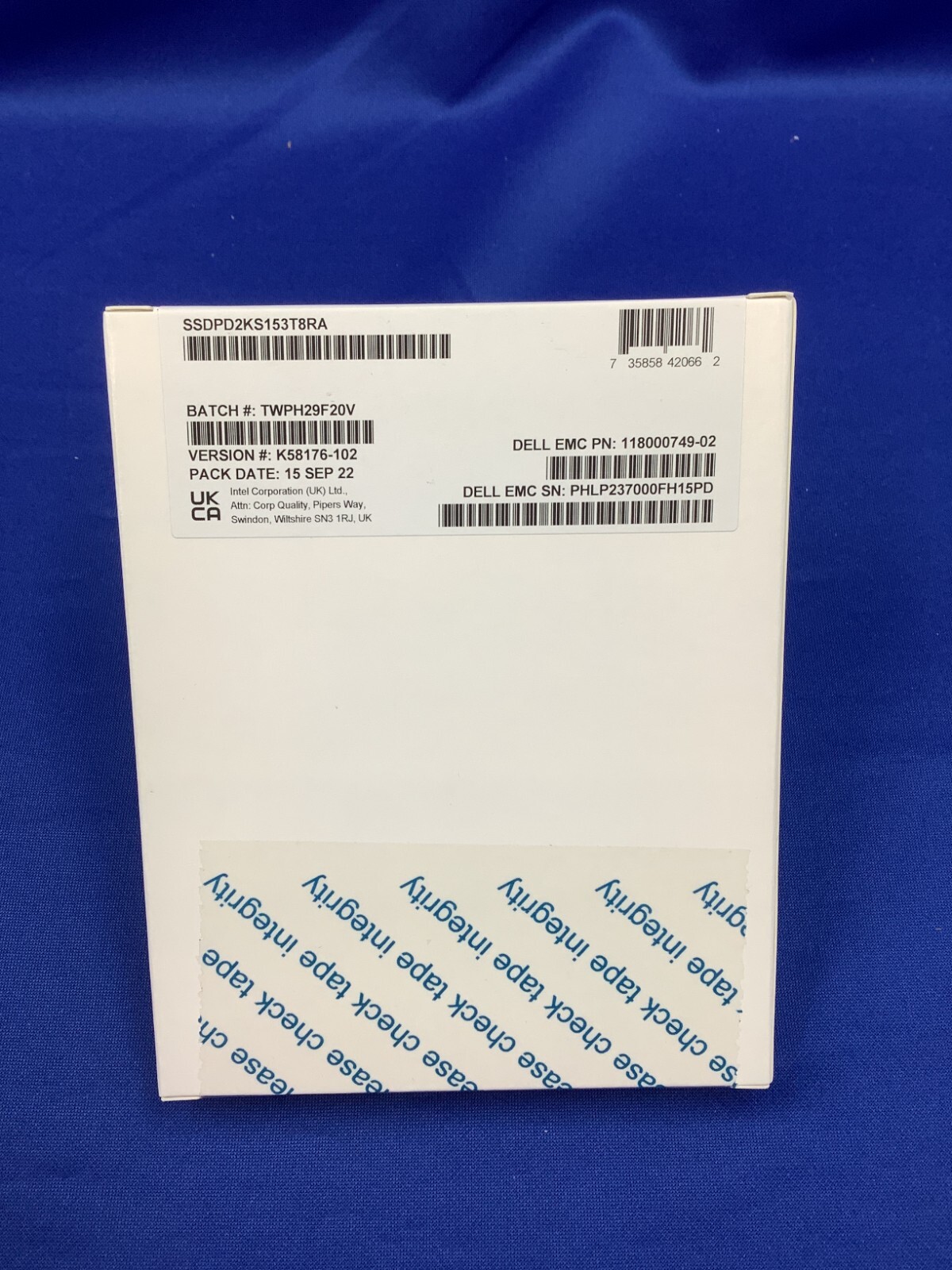 SSDPD2KS153T8R INTEL D7-D4512 15.36TB 2.5 NEMe PCIe SSD EMC