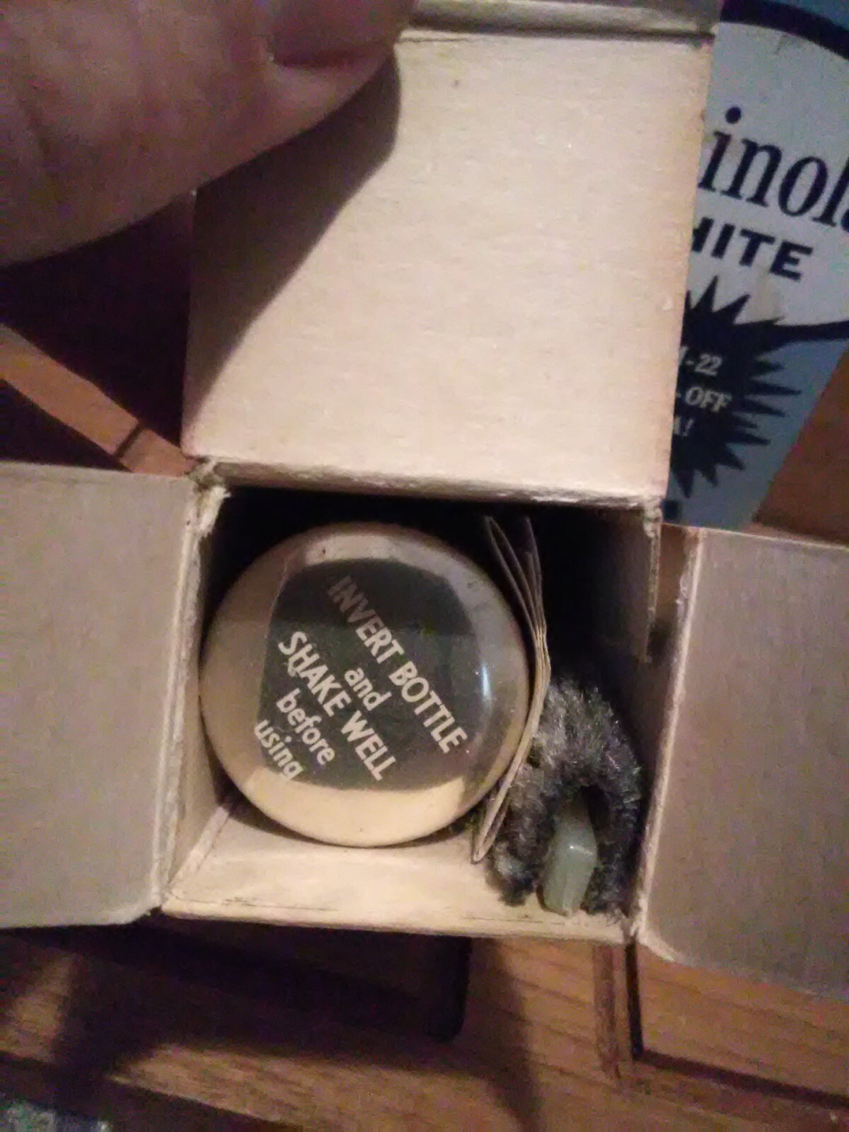 Vintage Shinola White LIquid Shoe Cleaner & Ldy Esquire Shoe Coloring. Fast Ship