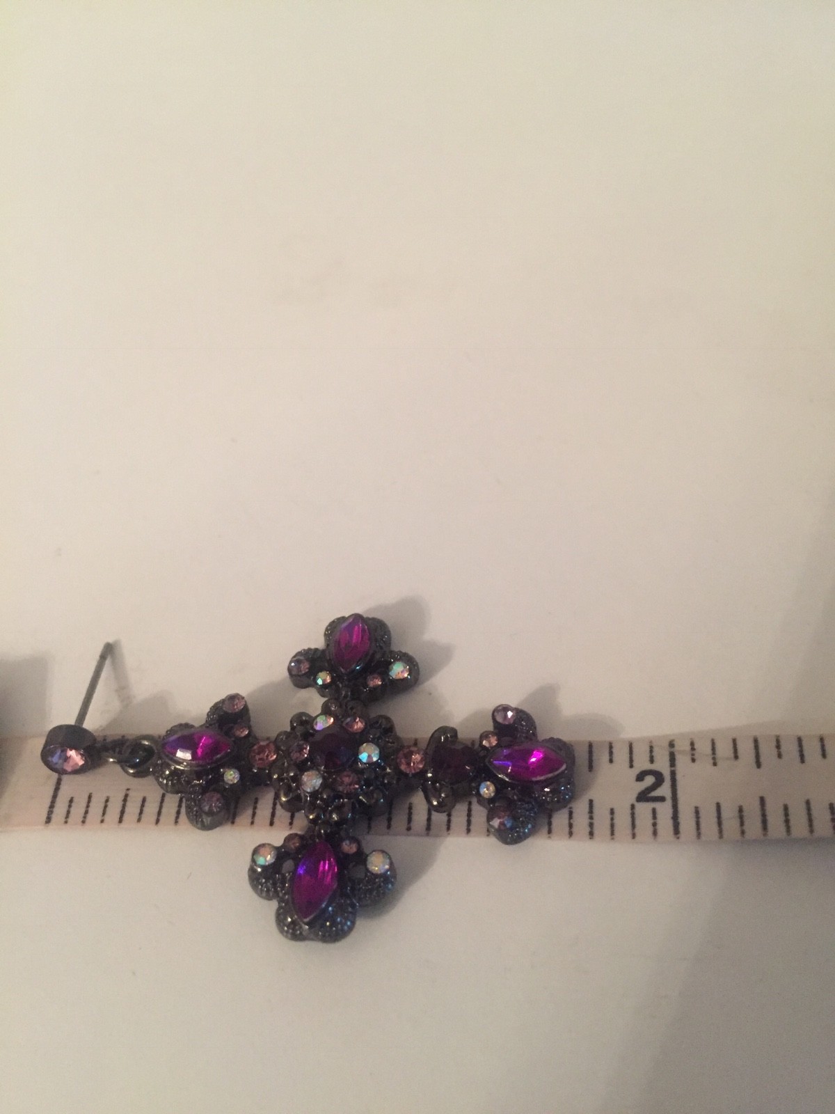 Purple Rhinestone Earrings - Broken