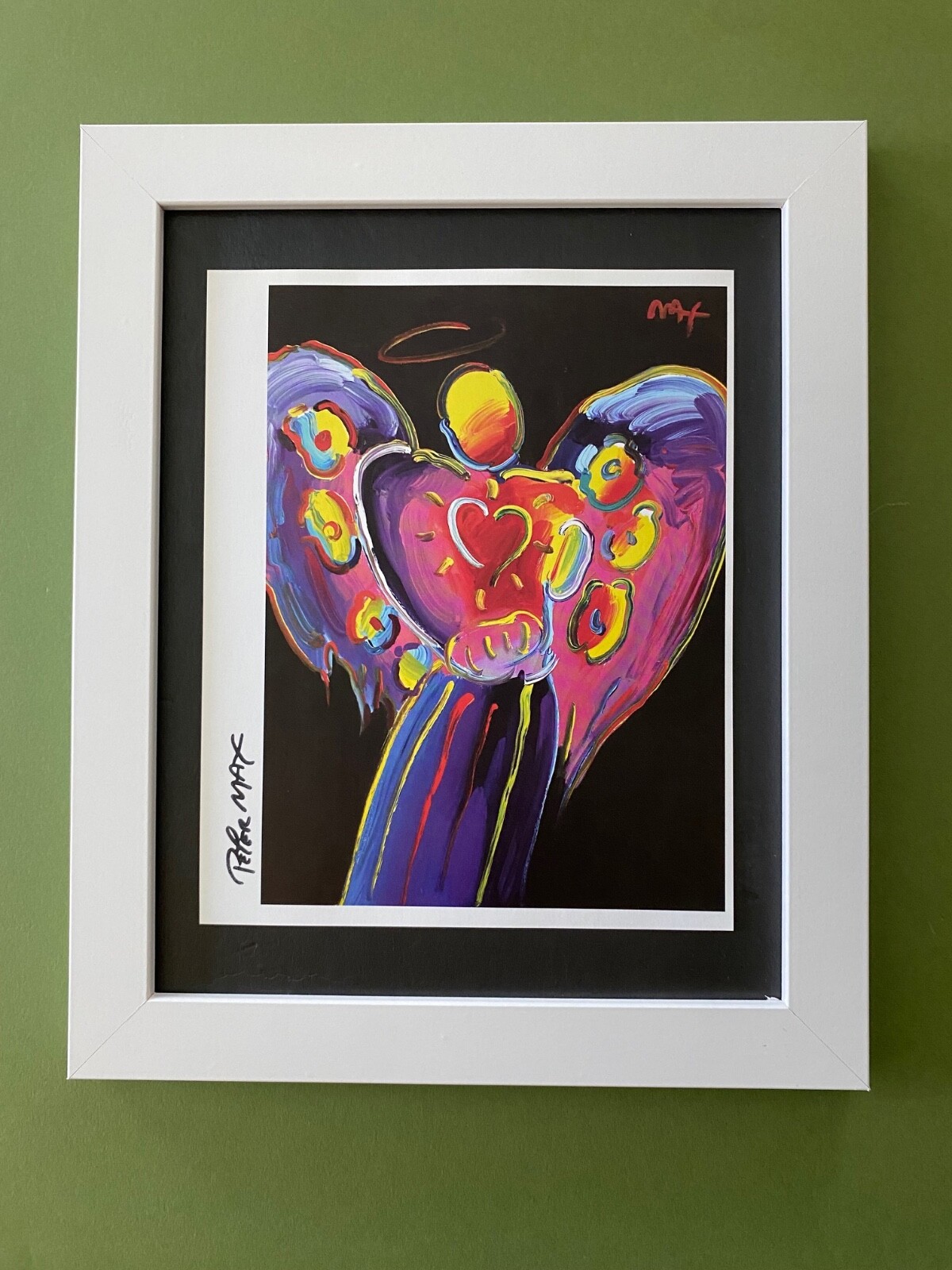 PETER MAX + BEAUTIFUL + ANGEL POP ART SIGNED PRINT + NEW