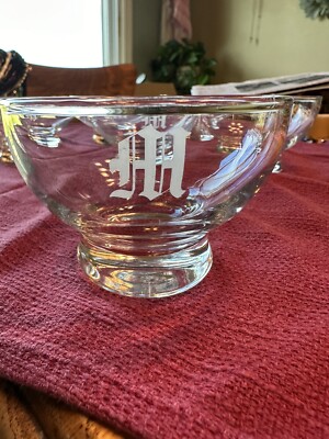 Monogrammed Letter  M  Dessert  Dishes.